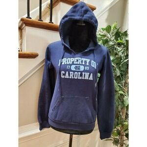 Soffe Womens Blue Cotton & Polyester Long Sleeve Hooded Casual jacket Size Small